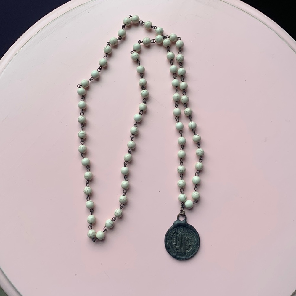 White cross necklace